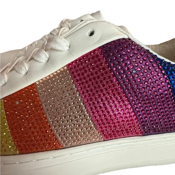 NWOT Kurt Geiger Multicolor Striped Sneakers - Picture 8 of 9